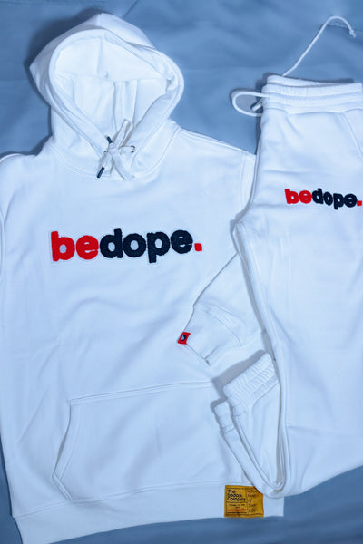 White bedope. Chenille Hoodie