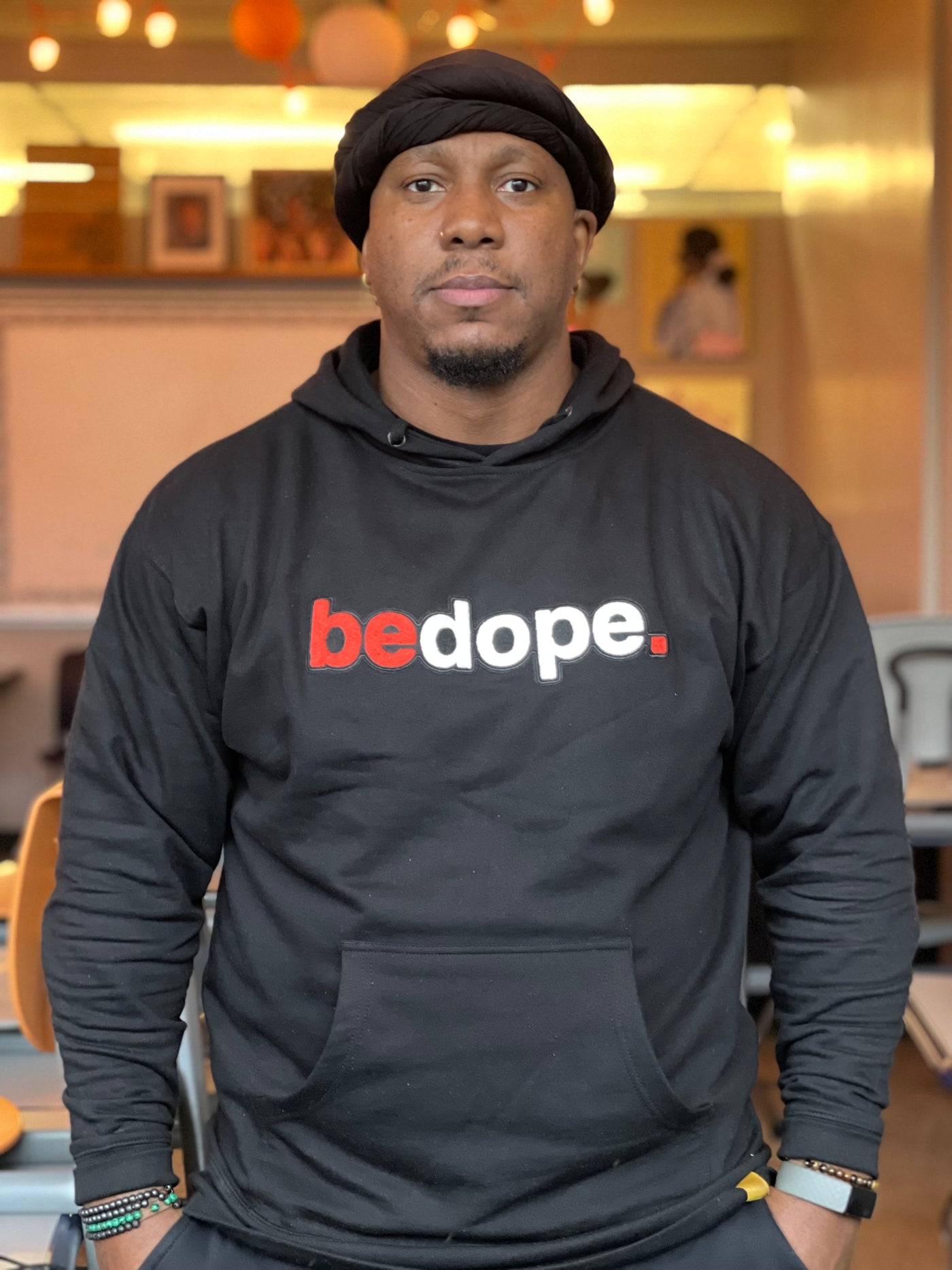 Black bedope. Chenille Hoodie